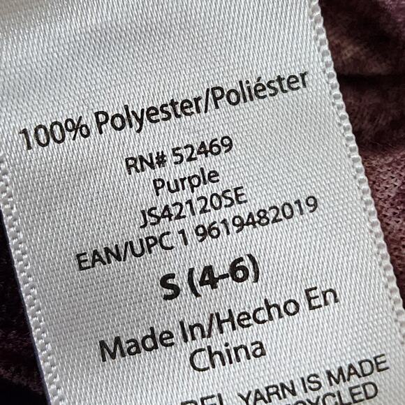 Joyspun Small Burgundy Leopard Cheetah Print Long Sleeve Top - Picture 4 of 5